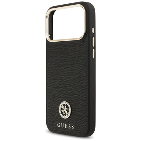 Husa de protectie Guess Grained Strass Logo MagSafe (GUHMP17XPGCRMDEK) compatibil cu iPhone 17 Pro Max, Negru