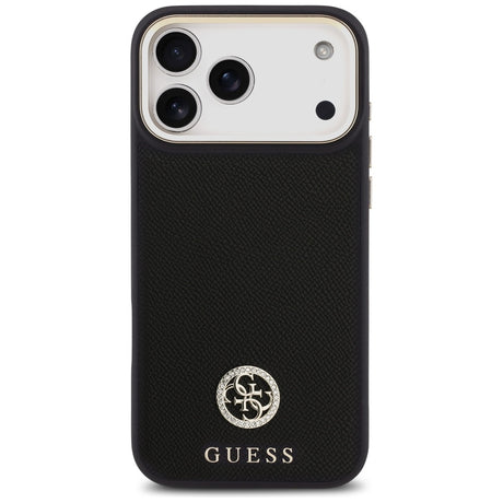 Husa de protectie Guess Grained Strass Logo MagSafe (GUHMP17XPGCRMDEK) compatibil cu iPhone 17 Pro Max, Negru