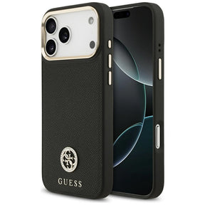 Husa de protectie Guess Grained Strass Logo MagSafe (GUHMP17XPGCRMDEK) compatibil cu iPhone 17 Pro Max, Negru
