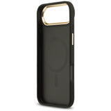 Husa de protectie Guess Grained Strass Logo MagSafe (GUHMP17MPGCRMDEK) compatibil cu iPhone 17 Air, Negru