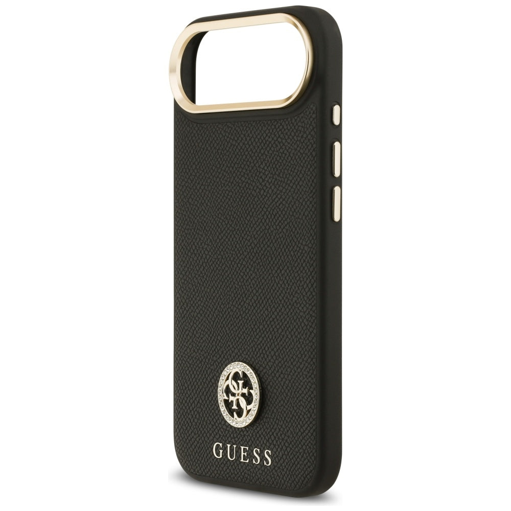 Husa de protectie Guess Grained Strass Logo MagSafe (GUHMP17MPGCRMDEK) compatibil cu iPhone 17 Air, Negru