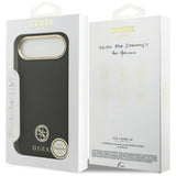 Husa de protectie Guess Grained Strass Logo MagSafe (GUHMP17MPGCRMDEK) compatibil cu iPhone 17 Air, Negru