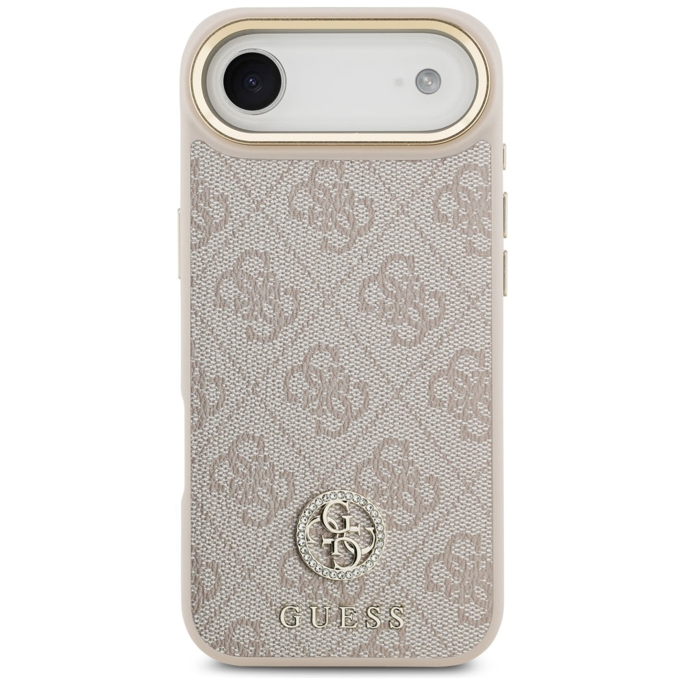 Husa de protectie Guess Hardcase 4G Strass Logo MagSafe (GUHMP17MP4GRMDEP) compatibil cu iPhone 17 Air, Roz