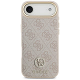 Husa de protectie Guess Hardcase 4G Strass Logo MagSafe (GUHMP17MP4GRMDEP) compatibil cu iPhone 17 Air, Roz