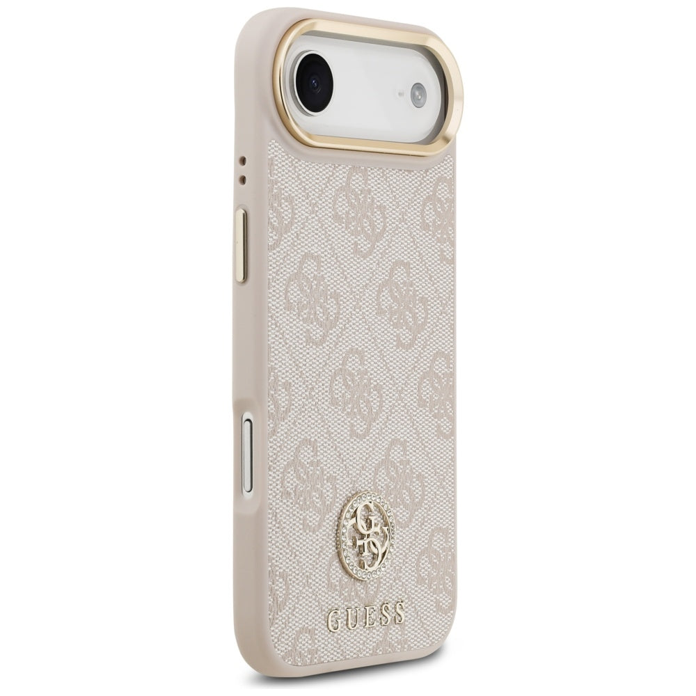 Husa de protectie Guess Hardcase 4G Strass Logo MagSafe (GUHMP17MP4GRMDEP) compatibil cu iPhone 17 Air, Roz