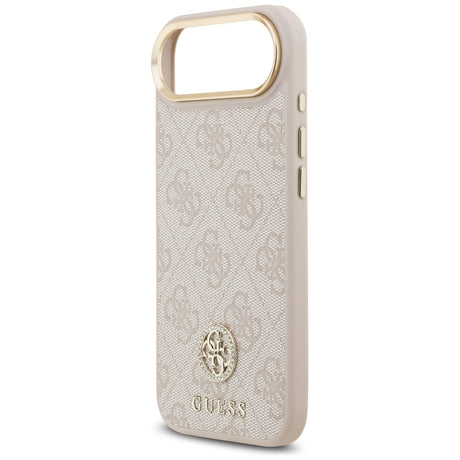 Husa de protectie Guess Hardcase 4G Strass Logo MagSafe (GUHMP17MP4GRMDEP) compatibil cu iPhone 17 Air, Roz