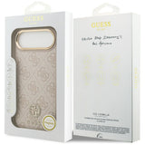 Husa de protectie Guess Hardcase 4G Strass Logo MagSafe (GUHMP17MP4GRMDEP) compatibil cu iPhone 17 Air, Roz
