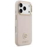 Husa de protectie Guess Grained Strass Logo MagSafe (GUHMP17LPGCRMDEP) compatibil cu iPhone 17 Pro, Roz
