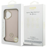 Husa de protectie Guess Grained Strass Logo MagSafe compatibil cu iPhone 17, Roz