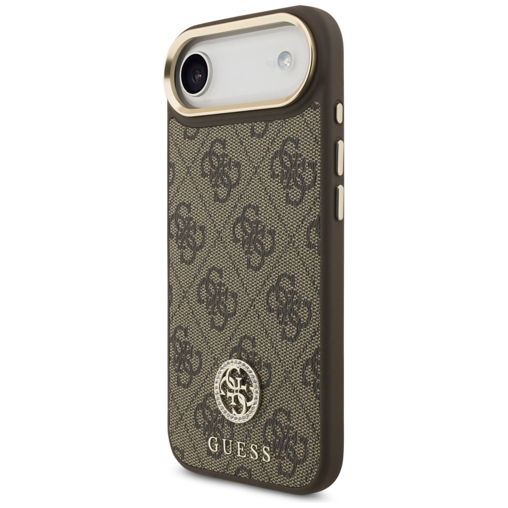 Husa de protectie Guess 4G Strass Logo MagSafe (GUHMP17MP4GRMDEW) compatibil cu iPhone 17 Air, Maro