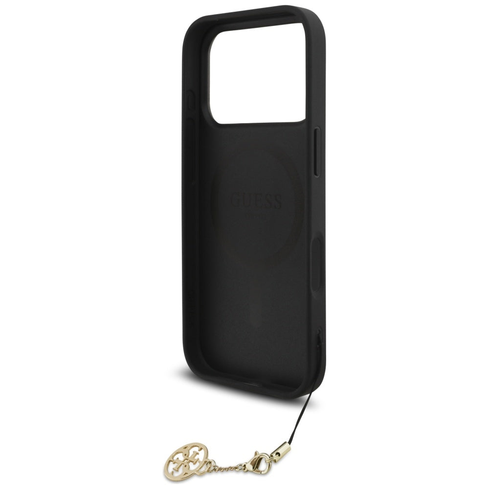 Husa de protectie Guess Hardcase 4G Charm Cradle MagSafe (GUHMP17LGF4GCK) compatibil cu iPhone 17 Pro, Negru