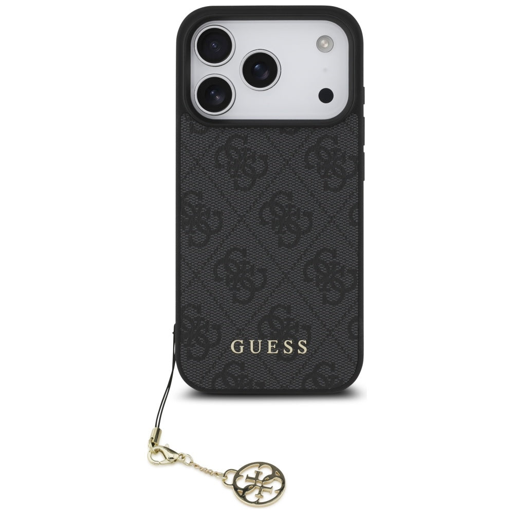 Husa de protectie Guess Hardcase 4G Charm Cradle MagSafe (GUHMP17LGF4GCK) compatibil cu iPhone 17 Pro, Negru
