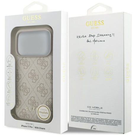 Husa de protectie Guess Hardcase 4G Charm Cradle MagSafe (GUHMP17LGF4GCP) compatibil cu iPhone 17 Pro, Roz