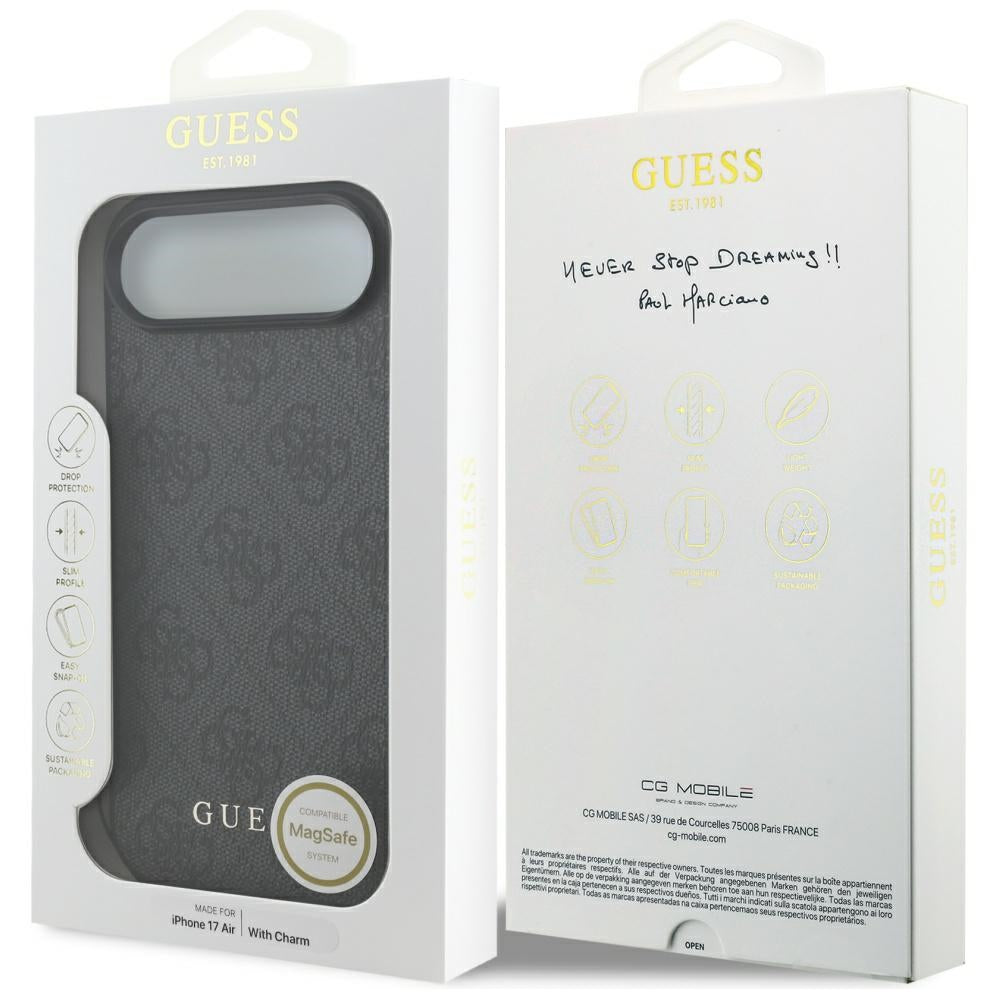 Husa de protectie Guess Hardcase 4G Charm Cradle MagSafe (GUHMP17MGF4GCK) compatibil cu iPhone 17 Air, Negru