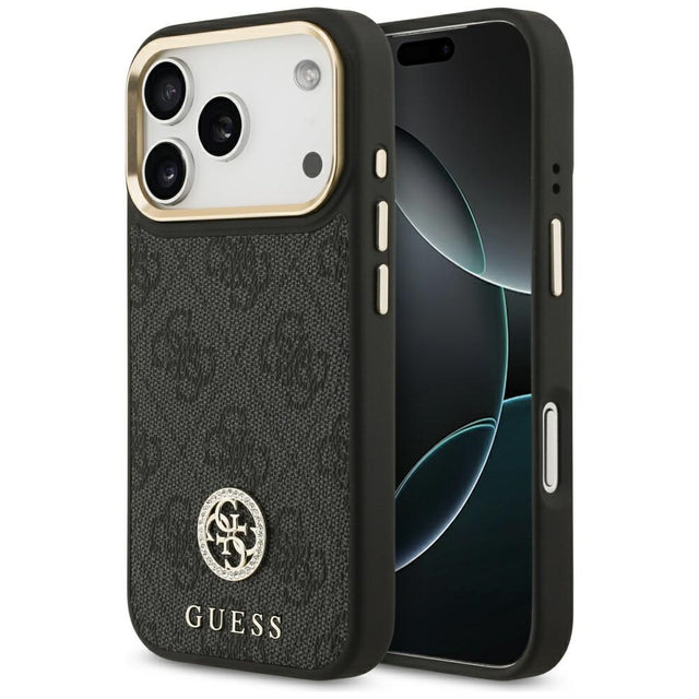 Husa de protectie Guess Hardcase 4G Strass Logo MagSafe (GUHMP17LP4GRMDEK) compatibil cu iPhone 17 Pro, Negru
