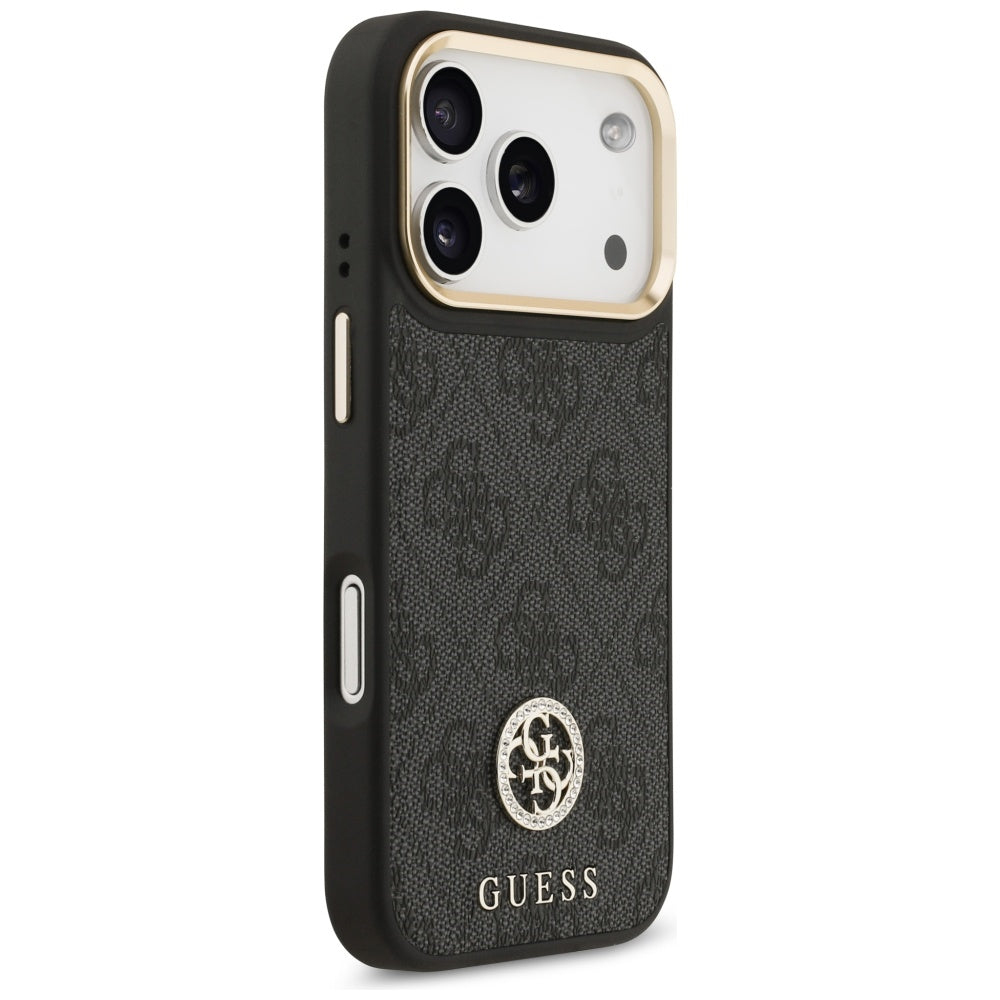 Husa de protectie Guess Hardcase 4G Strass Logo MagSafe (GUHMP17LP4GRMDEK) compatibil cu iPhone 17 Pro, Negru