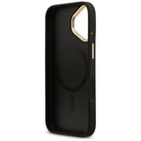Husa de protectie Guess Hardcase 4G Stripe MagSafe (GUHMP17SPG4SEMCK) compatibil cu iPhone 17, Negru