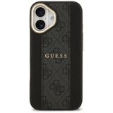 Husa de protectie Guess Hardcase 4G Stripe MagSafe (GUHMP17SPG4SEMCK) compatibil cu iPhone 17, Negru