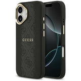 Husa de protectie Guess Hardcase 4G Stripe MagSafe (GUHMP17SPG4SEMCK) compatibil cu iPhone 17, Negru