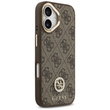Husa de protectie Guess Hardcase 4G Strass Logo MagSafe (GUHMP17SP4GRMDEW) compatibil cu iPhone 17, Maro