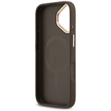 Husa de protectie Guess Hardcase 4G Strass Logo MagSafe (GUHMP17SP4GRMDEW) compatibil cu iPhone 17, Maro