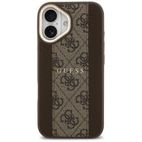 Husa de protectie Guess Hardcase 4G Stripe MagSafe (GUHMP17SPG4SEMCW) compatibil cu iPhone 17, Maro