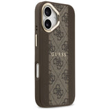 Husa de protectie Guess Hardcase 4G Stripe MagSafe (GUHMP17SPG4SEMCW) compatibil cu iPhone 17, Maro