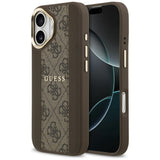 Husa de protectie Guess Hardcase 4G Stripe MagSafe (GUHMP17SPG4SEMCW) compatibil cu iPhone 17, Maro