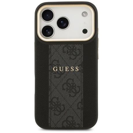 Husa de protectie Guess Hardcase 4G Stripe MagSafe (GUHMP17LPG4SEMCK) compatibil cu iPhone 17 Pro, Negru