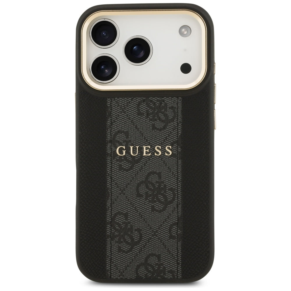 Husa de protectie Guess Hardcase 4G Stripe MagSafe (GUHMP17XPG4SEMCK) compatibil cu iPhone 17 Pro Max, Negru