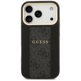 Husa de protectie Guess Hardcase 4G Stripe MagSafe (GUHMP17XPG4SEMCK) compatibil cu iPhone 17 Pro Max, Negru