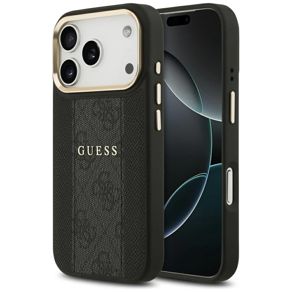 Husa de protectie Guess Hardcase 4G Stripe MagSafe (GUHMP17XPG4SEMCK) compatibil cu iPhone 17 Pro Max, Negru