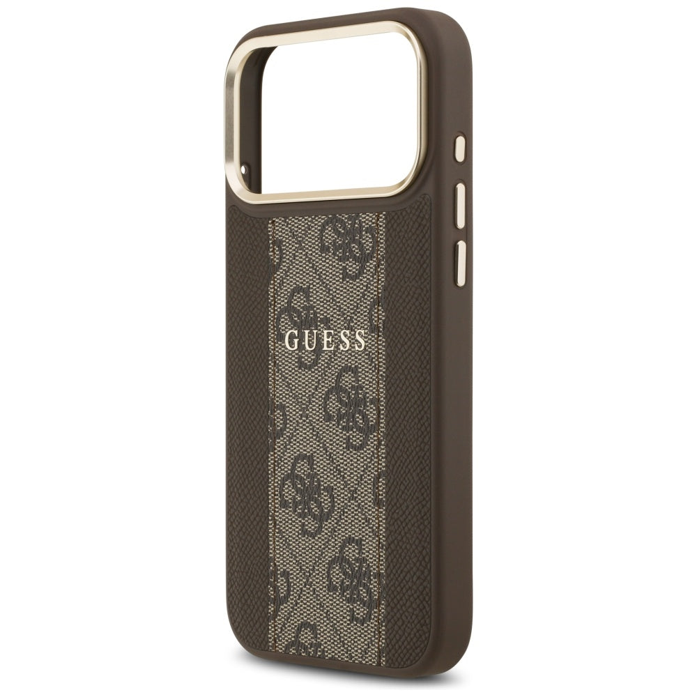 Husa de protectie Guess Hardcase 4G Stripe MagSafe (GUHMP17LPG4SEMCW) compatibil cu iPhone 17 Pro, Maro