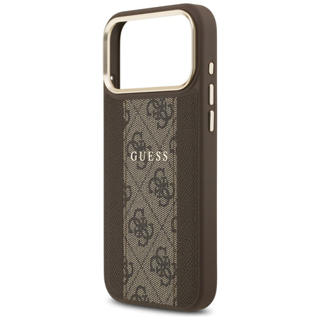Husa de protectie Guess Hardcase 4G Stripe MagSafe (GUHMP17LPG4SEMCW) compatibil cu iPhone 17 Pro, Maro
