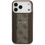 Husa de protectie Guess Hardcase 4G Stripe MagSafe (GUHMP17LPG4SEMCW) compatibil cu iPhone 17 Pro, Maro