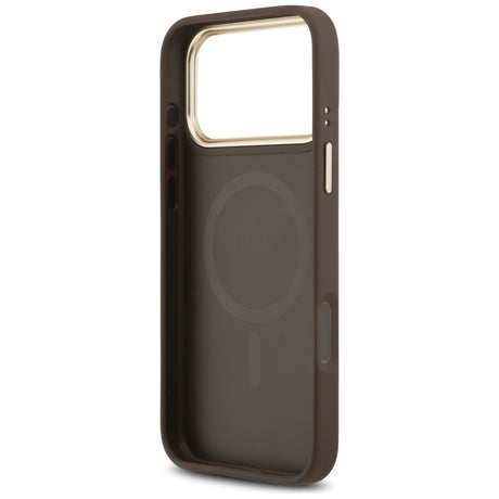 Husa de protectie Guess Hardcase 4G Stripe MagSafe (GUHMP17LPG4SEMCW) compatibil cu iPhone 17 Pro, Maro