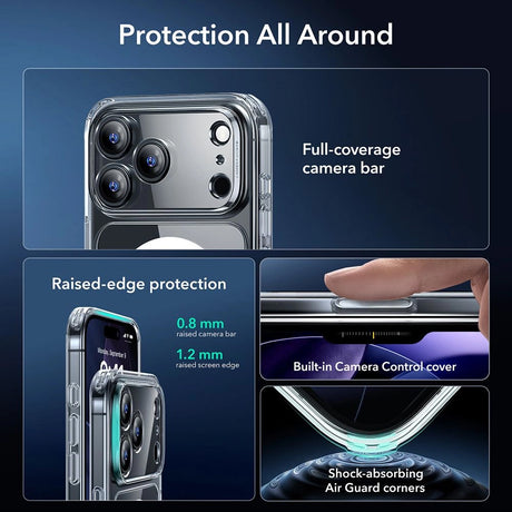 Folie de protectie ESR Classic Hybrid HaloLock compatibil cu iPhone 17 Pro, Transparent