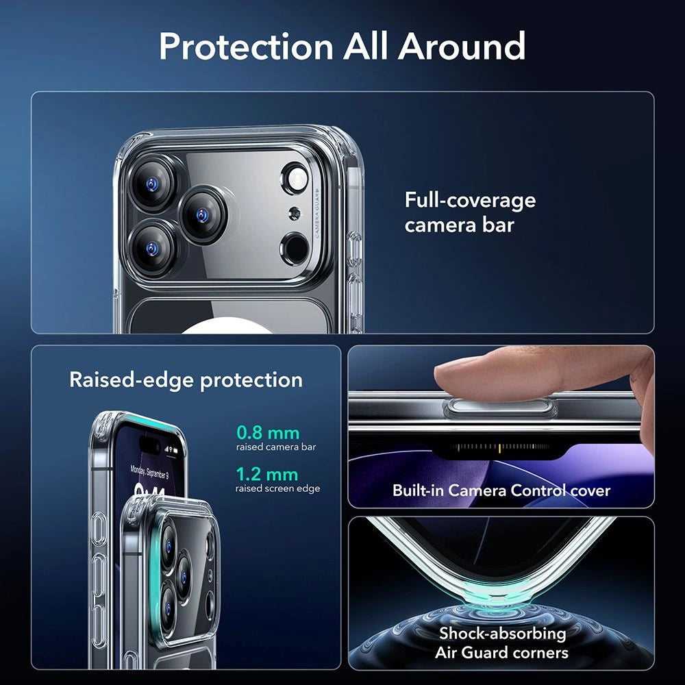 Folie de protectie ESR Classic Hybrid HaloLock compatibil cu iPhone 17 Pro Max, Transparent