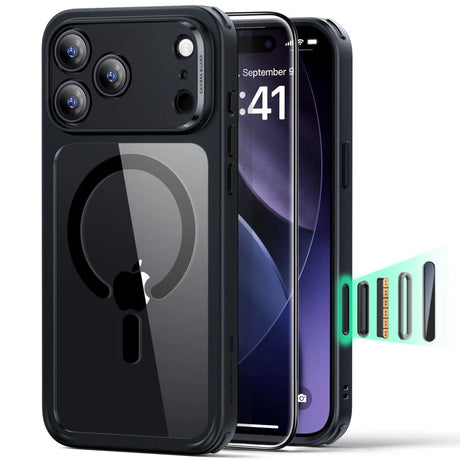 Folie de protectie ESR Classic Hybrid HaloLock compatibil cu iPhone 17 Pro Max, Transparent Black