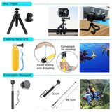 Suport Techsuit Accessory Kit CamQuest 50in1 (SA50), for GoPro Hero, SJCAM, Action Cameras, with Carrying Case, Negru