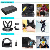 Suport Techsuit Accessory Kit CamQuest 50in1 (SA50), for GoPro Hero, SJCAM, Action Cameras, with Carrying Case, Negru
