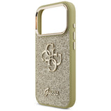 Husa de protectie Guess Fixed Glitter Big 4G Metal Frame (GUHCP17LHG4SGCD) compatibil cu iPhone 17 Pro, Auriu