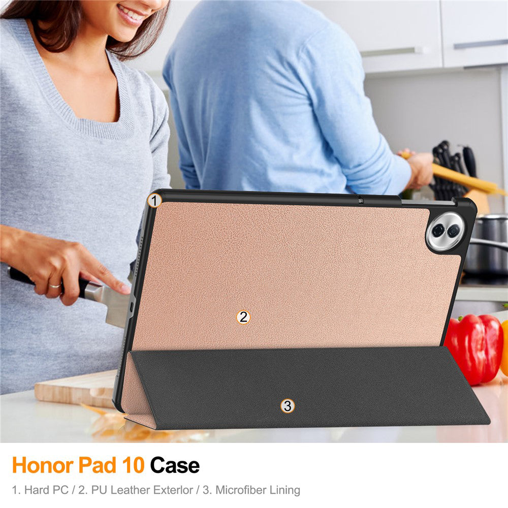 Husa de protectie tableta Techsuit FoldPro compatibil cu Honor Pad 10, Roz Auriu
