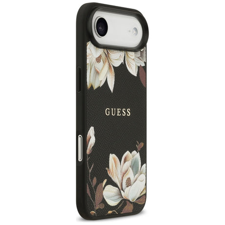 Husa de protectie Guess Grained Flowers MagSafe (GUHMP17MPGNMPLMK) compatibil cu iPhone 17 Air, Negru