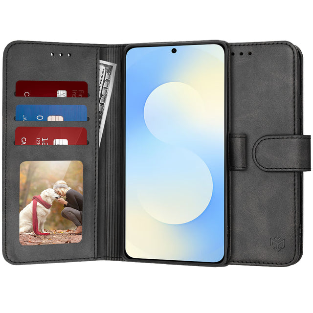 Husa de protectie Techsuit Diary Book compatibil cu Samsung Galaxy S25 FE, Negru