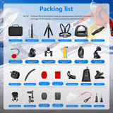 Suport Techsuit Accessory Kit CamQuest 50in1 (SA50), for GoPro Hero, SJCAM, Action Cameras, with Carrying Case, Negru