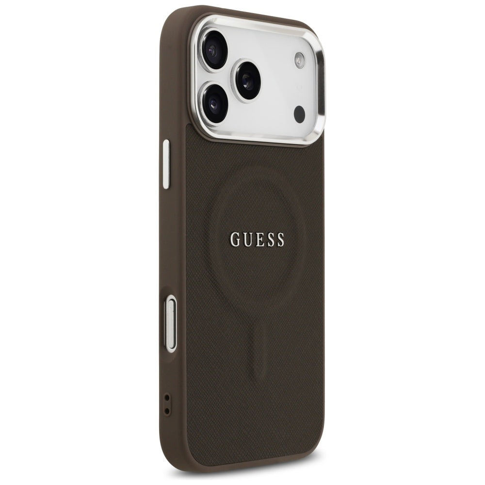 Husa de protectie Guess Hardcase Classic Logo compatibil cu iPhone 17 Pro Max, Maro