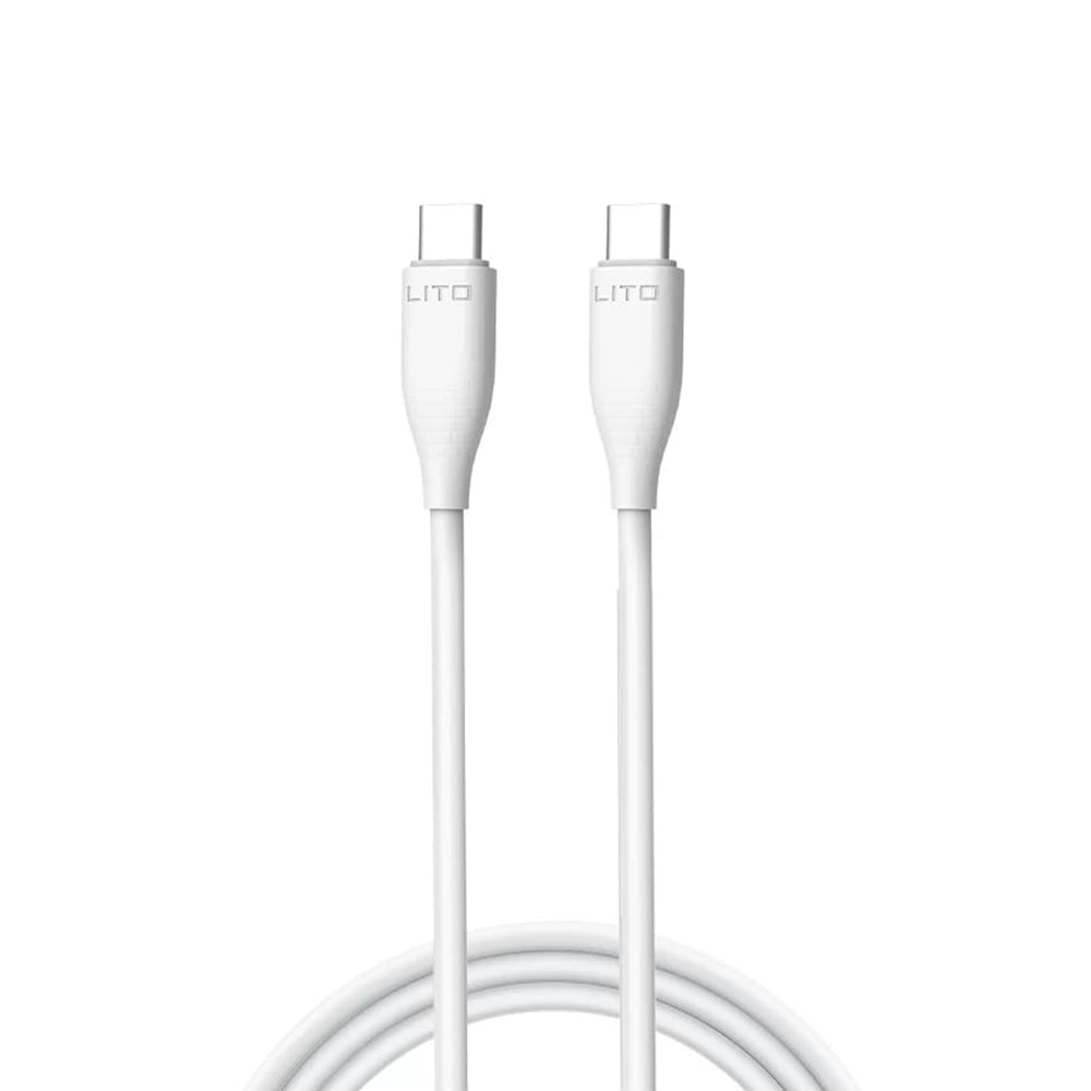 Cablu Lito Liquid Silicone (LD03), Type-C to Type-C, Fast Charging, 60W, 1m, Alb