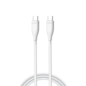 Cablu Lito Liquid Silicone (LD03), Type-C to Type-C, Fast Charging, 60W, 1m, Alb