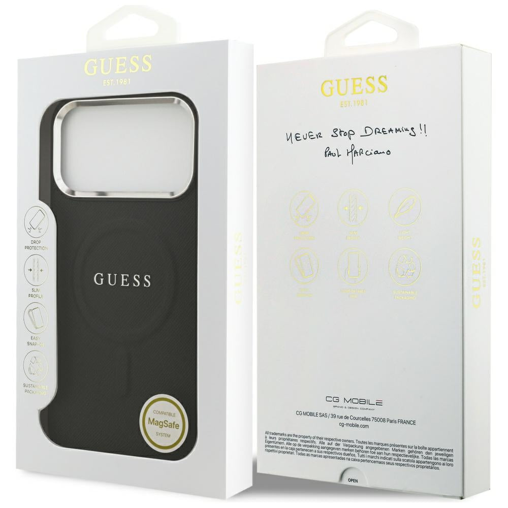 Husa de protectie Guess Hardcase Classic Logo MagSafe (GUHMP17XPSAREGSK) compatibil cu iPhone 17 Pro Max, Negru